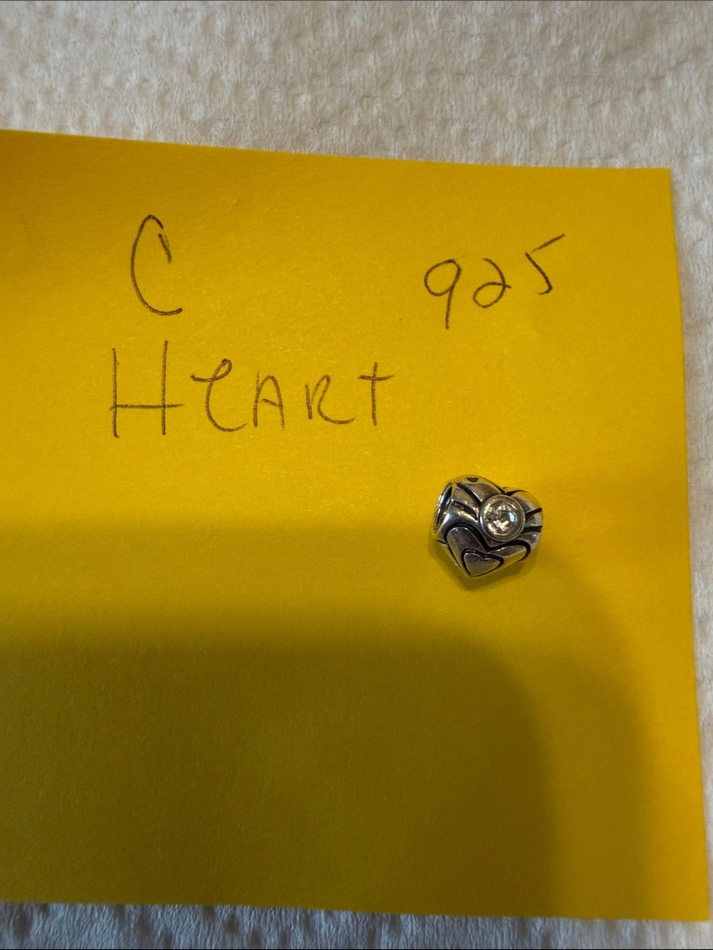 Camilla Silver Heart Charm with Clear Stone